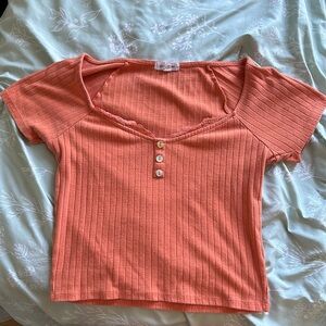 Orange laced crop top